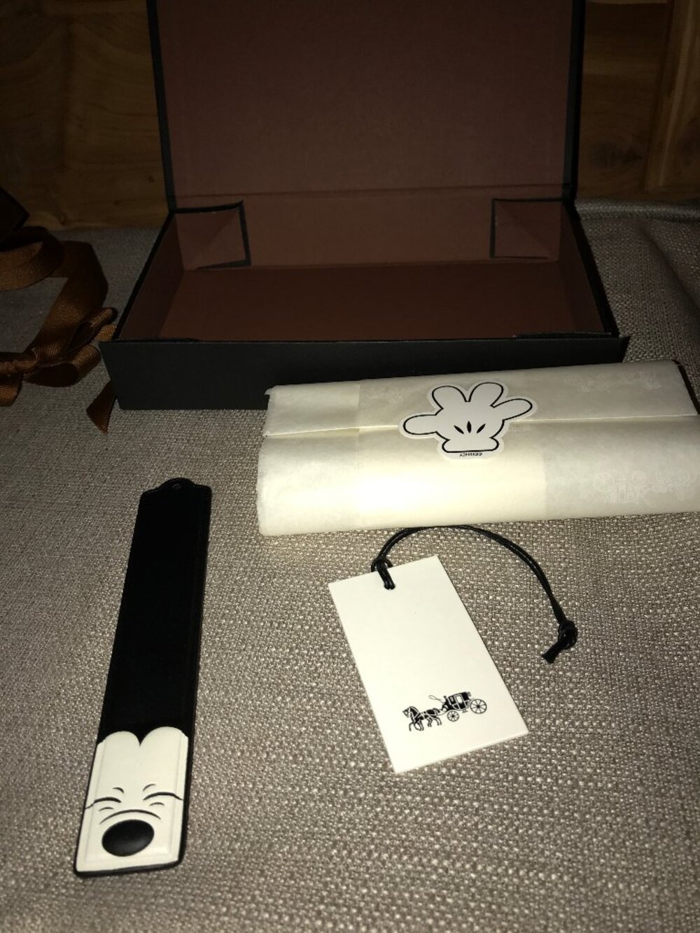 Disney x Coach Ltd Ed Mickey Squinting Leather Bookmark
